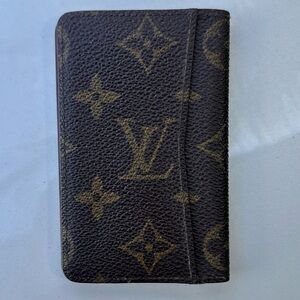 Louis Vuitton Brown Monogram Leather Card Holder / Slim Wallet Pocket Organizer